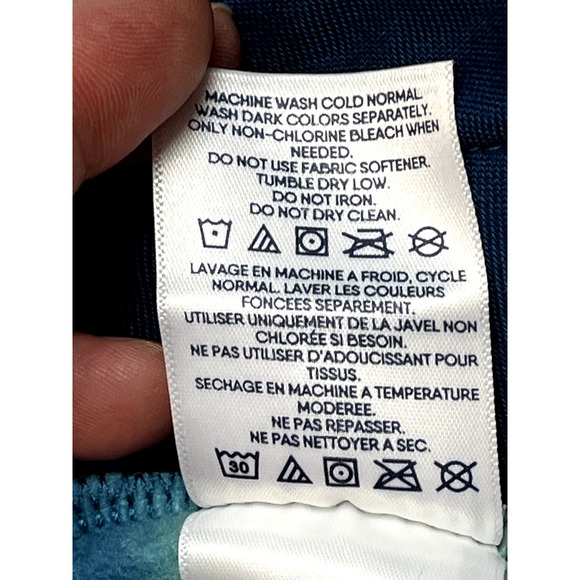 Lands' End Women's Heritage Fleece pullover in teal mountain ombre, size M/P - Picture 10 of 11